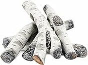 Utheer Small Size Gas Fireplace Logs, White Birch Fireplace Logs 6-Piece, Ceramic Wood Gas Fireplace Logs for Gas Fireplace, Fire Pit, Gas Inserts, Ventless & Vent Free, Indoor, Outdoor