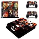Vanknight Vinyl Decal Skin Stickers Cover Set Horror Skin for Regular PS4 Console Controllers Halloween Ghost Jason Michael