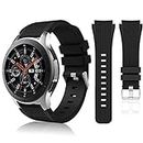 HSWAI Compatible with Samsung Galaxy Watch 46mm Bands/ Gear S3 Frontier, Classic Watch Bands/ Galaxy Watch 3 Bands 45mm, 22mm Soft Silicone Bands Bracelet Sports Strap for Men & Women. (Black)