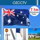 7.1M meter Aluminium Australian Aussie Flag Pole Flagpole Full Set