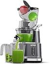 SiFENE Cold Press Juicer Machines, Big Mouth 83mm Opening Whole Slow Masticating Juicer, Easy-Clean Juice Extractor Maker For Full-Bodied Fruit & Veg Juice, High Yield, BPA-Free, Gray