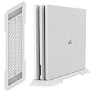 KlsyChry PS4 Pro Stand, PS4 Pro Vertical Stand for Playstation 4 Pro Console with Built-in Cooling Vents and Non-slip Feet (White)