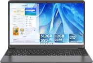 SGIN  15.6" Laptop 12GB RAM 512GB SSD Intel Celeron Quad-Core 2.8GHz HD 1080P