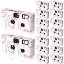 16 Pack Disposable Cameras for Wedding, 34mm Single Use Film Camera Bulk Disposable Cameras with Flash for Weddings, Anniversary, Baby Shower, Travel, Camp, Party Focus Free, Easy to Use