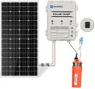 Solarpumpen-Kits: DC12V-Tiefbrunnen Wasserpumpe + 120W-Solarpanel + Batterie