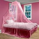 Bollepo Bed Canopy for Girls - Pink Princess Baby Canopy Netting Room Decor, Ceiling Tent | Single, Twin, Full, Queen Size Kids Bed, Fire Retardant Fabric