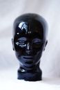 Vintage black glass mannequin head decor