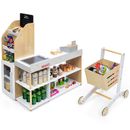 Costway Grocery Store Playset Pretend Play Supermarket Shopping Set with Cart