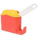 LEUYA Kitchen Utensils 1 Set Rice Spoon Holder Stand Automatic Opening Closing Kitchen Utensil Holder with White Rice Scoop Rice Spatula Case for Stove Kitchen Appliances (Color : Pink Yellow)