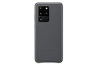 Samsung Leather Smartphone Cover EF-VG988 für Galaxy S20 Ultra Handy-Hülle, echtes Leder, Schutz Case, stoßfest, premium, grau