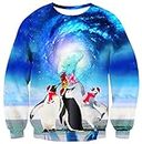 Boy No Ugly Christmas Sweatershirt Long Sleeve 3D Print Polar Bear Planet Ornaments Hoodie My Loose Light Top T Shirt Plus Size