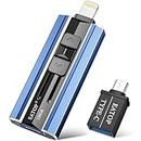 EATOP USB3.0 Flash Drive 128GB Phone Memory Stick Storage for Photos and Videos, External Memory Storage Flash Drive Compatible with iPhone iPad Android and Computers (Dark Blue)