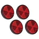 3NH® 4Pcs Bicycle Reflector Round Rear Reflector Bike Construction Reflector Car Reflector Outdoor Recreation Accessories Black Red