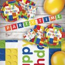 Building Block Party Supplies Decorations Balloons Tableware Party Bags Banner