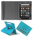 Acm Rotating Leather Flip Case Compatible with Amazon Fire Hd 8 Tablet Cover Stand Greenish Blue
