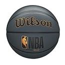 Wilson Ballon de Basketball intérieur/extérieur – Série NBA Forge Plus – Taille 5 – 69,9 cm – Gris foncé