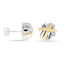 Charmsy 925 Sterling Sliver 18K Gold-Plated Crossover Stud Earrings for Women Teen