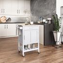 Three Posts™ Ava 26" Solid Wood Kitchen Cart & Locking Wheels Wood in White | 35 H x 25.75 W x 19.5 D in | Wayfair DF42BCEFC4DC4EC1BACF2A274F7C6872