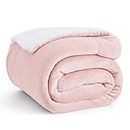 Bedsure Sherpa Fleece Twin Blanket for Couch - Thick and Warm Blankets, Soft and Fuzzy Blanket Twin Size for Sofa, Pink, 60x80 Inches