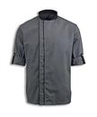 MixStuff Men's Grey Full Sleeves Medium Chef Coat's (Chef Jacket) Industrial & Scientific/Work Utility & Safety Clothing