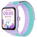 BIGGERFIVE Kids Fitness Tracker Watch, Pedometer, Heart Rate, 5ATM Waterproof, Sleep Monitor, Alarm Clock, Calorie Step Counter, Puzzle Games, 1.5" Smart Watch for Girls Ages 3-14, Nylon