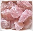 ZUBY CRYSTALS Product Natural Rose Quartz Rough stone Raw Rock for Healing, Attract Unconditional Love and Infinite Peace 250+ Gram Weight in 4 to 5 Piece.
