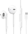 iPhone 15 Pro Max Headphones USB C Headphones For iPhone 15 15 Pro 15 Plus Type C Earphones In-Ear Wired Headphones with Mic and Volume Control Noise Reduction Stereo Earbuds For iPhone 15 Pro Max