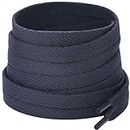 Stepace [2 Pairs] Flat Shoe Laces 5/16" Wide for Sneakers - 13 Colors Shoelaces Navy blue 160