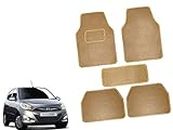 Auto Pearl Carpet Beige Car Floor/Foot Mats Compatible with I10 Type-2 (2011-2017) (Set of 5)