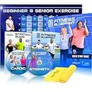 Exercise for Seniors & Beginners- Fun 30 day workout plan- Step by Step Comprehensive Package: 7 Workouts + Stretching Guide + Resistance Band + Easy to Follow Calendar. Get Energized & Stronger!