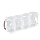 Louttary 5PCS 4 Compartments Refrigerator Beverage Can Storage Box Transparent with Handles Plastic
