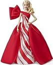 Barbie - Collector Felices Fiestas 2019, Muñeca Rubia con Ondas, Multicolor (Mattel FXF01)