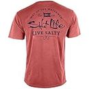 SALT LIFE Men's Ocean Kin Short Sleeve Classic Fit Shirt, Mineral Red, Large