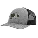 Speedy Pros Hampshire Pig Embroidery Design Richardson Structured Front Mesh Back Cap Heather Gray/Black, Heather Gray/Black, One size