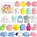 POKONBOY 25 Pack Mochi Squishy Toys-Mini Squishy Toys with Unicorn Bag Party Favors for Kids Mochi Animals Squishy Panda Kawaii Squishies Stress Reliever Toys for Girls and Boys Easter Decoration