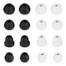 Silicone Earbud Tips Replacement Earbuds Cap Eartips Tips Compatible with Powerbeats Pro Beats Wireless Earphone Headphones,8 Pairs (Black&Light Grey)