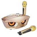 TRIDEO Karaoke Experience with Our Gold Karaoke crophone Kit Includes 2 Wireless cropho, Speaker, TF Card, AUX, FM, and Built-in Karaoke Mode - Perfect for Home Parties and Karaoke Nights