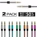 2PACK Aux Cord 3.5mm Male to Male Auxiliary Audio Cable For Car Headphone iPhone