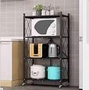 AYOYO The Storage Shelf is A Mobile Multifunctional Cart with 2.3 Shelves and Simple Sliding Casters, Used for Storage Towers in Home Kitchens, Bathrooms, Offices and Bedrooms.-White_三层
