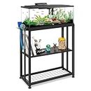 Retyion Fish Tank Stand Metal Aquarium Stand 20 Gallon Fish Tank Table with Aquarium Tank Tool Holder Suitable for Home Office, 24.8" L x 9.1" W x 30.1" H (Small)