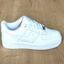 Nike Air Force 1 Original Girls Shoes Trainers Size 3 to 6   triple white