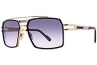Cazal 6033/3 001 Sunglasses Men's Black Gold/Grey Gradient Square Shape 60mm