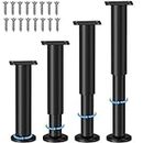 4 Pcs Adjustable Height Bed Support Legs for Bed Frame/Bed Center Slat, Metal Adjustable Furniture Legs 7.08-12 inch for Bed/Sofa/Cabinet/Couch/Dresser/Table -Heavy Bed Replacement Legs