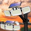 Solar Lights Outdoor with Motion Sensor 3 Heads Security Lights Solar Powered Household 280 LED Light Motion Detected for Garage Yard Entryways Patio IP65