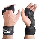 BEAR GRIP - Open Workout Gloves for Crossfit, Bodybuilding, callisthenics, Powerlifting (Black, M)