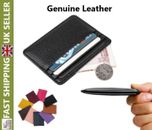 Genuine Leather Wallet Card Holder Mens Slim Men Credit Debit Card Money Pouch