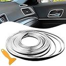 Car Accessories Interior Trim Strips - Silver 10M / 32.8FT Universal Car Gap Fillers Automobile Mods Decorative Accessories DIY Flexible Strip Decor Accessory with Installing Tool