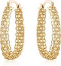 Aretes argollas de oro real 14k joyeria regalos para mujer accesorios elegante