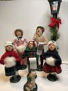 Byers Choice Carolers Lot Of 7 Lampost Dog 80’s