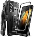 SUPCASE Unicorn Beetle Pro Series Case Designed for Samsung Galaxy S21 Ultra 5G (2021 Release), Full-Body Dual Layer Rugged Holster & Kickstand Case Without Built-in Screen Protector(Black)